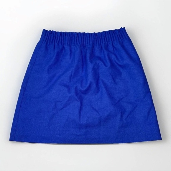 J. Crew Wool Skirt Pockets Womens Size 2 Small Elastic Waist Pull On Royal Blue - Picture 1 of 4